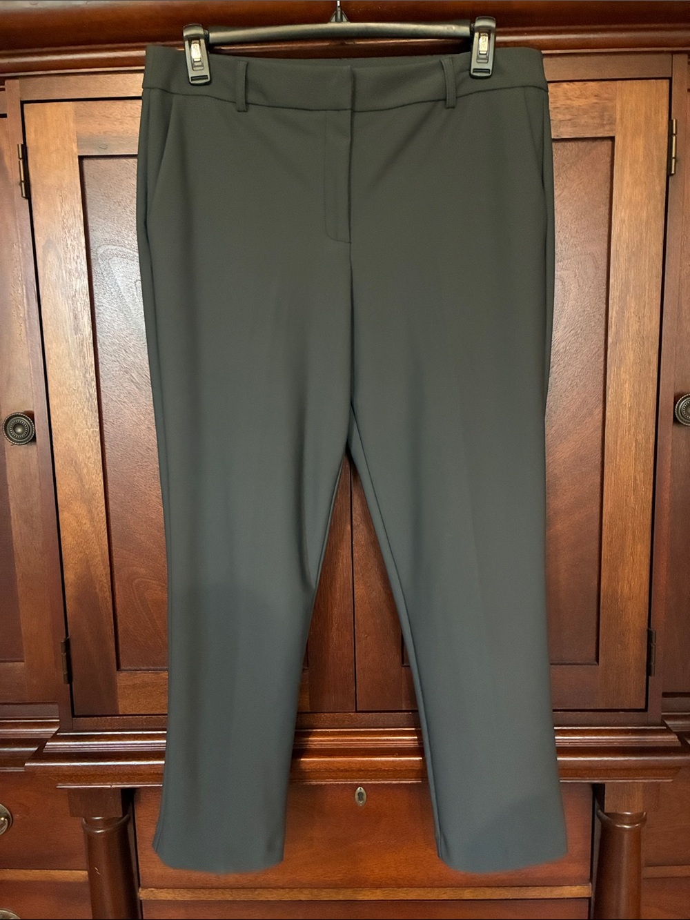 Christian Siriano Straight-Leg Dress Pants in Olive